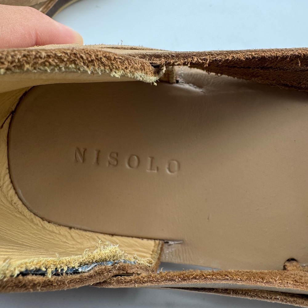 Nisolo Mens Leather Woven Huarache Open Toe Sandals Flats Shoes Size 9.5 - Picture 7 of 7